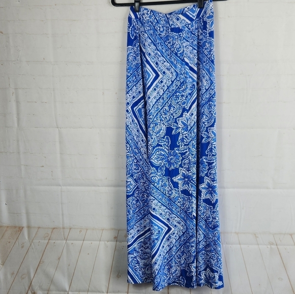 Lilly Pulitzer Nola A-Line Resortwear Maxi Skirt Blue Crush Open Water Print S - Picture 3 of 7